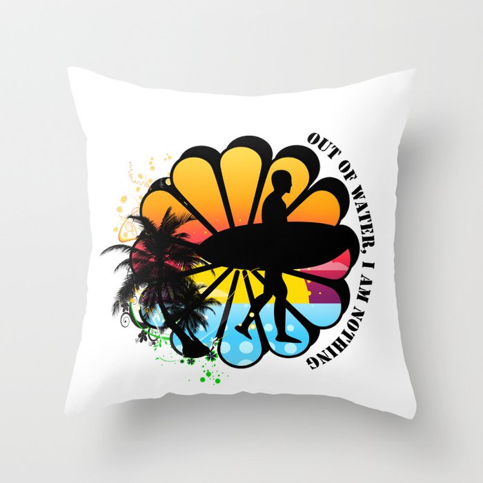 Surfing every day  Throw Pillow