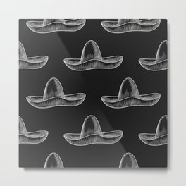 Sombrero Hats on Blackboard Metal Print