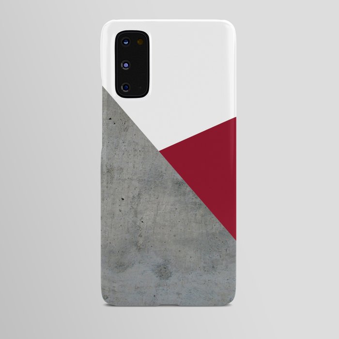 Concrete Burgundy Red White Android Case