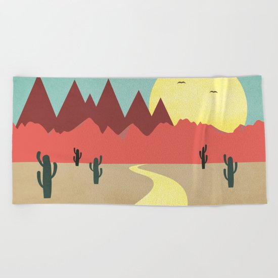 Desert and mountains Beach Towel