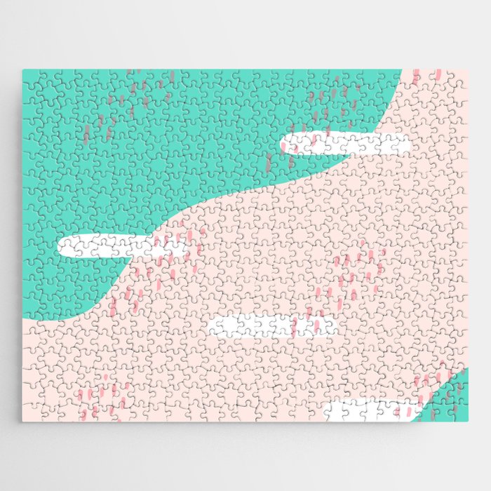 Pastel Dash And Dots Pattern Jigsaw Puzzle