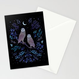 Owls in the Moonlight Stationery Card