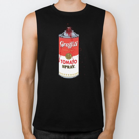 Graffiti Tomato Spray Can Biker Tank