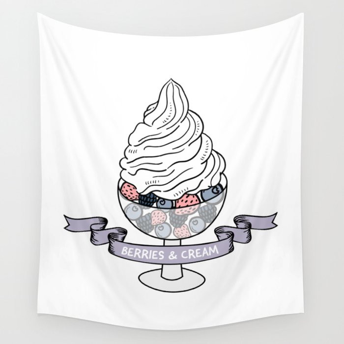 Berries and Cream Little Lad Tiktok Sticker Wall Tapestry by