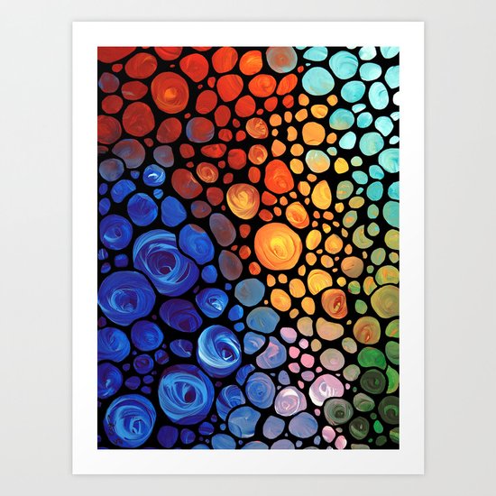 Abstract 1 - Beautiful Colorful Mosaic Art by Sharon Cummings Art Print