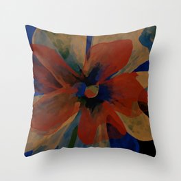 Watercolor Floral - red and yellow southwestern hues Throw Pillow