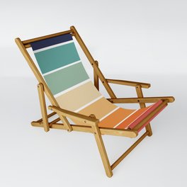 Retro rainbow palette stripes 70s on white 2 Sling Chair