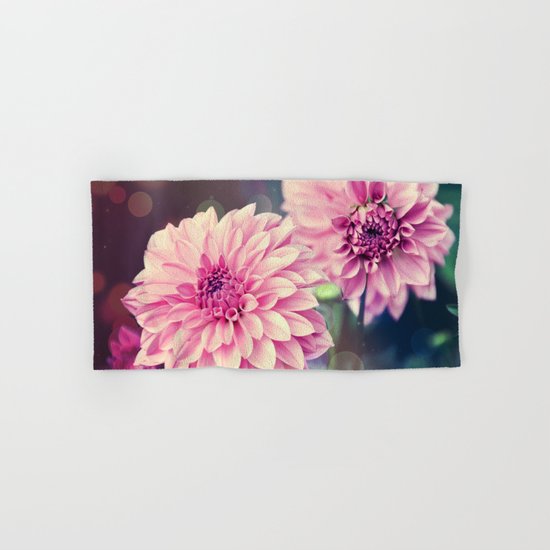 Pink Dahlia bokeh effect Hand & Bath Towel