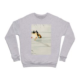 Mallard Duck Diving under water - Vintage Japanese Woodblock Print Art Crewneck Sweatshirt
