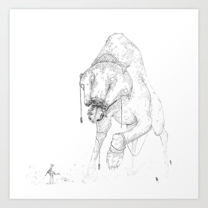 Cerberus The Three Headed Dog Of Hades Art Print By Alchemi Society6