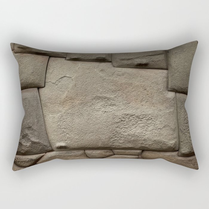 Twelve Sided Inca Stone Rectangular Pillow