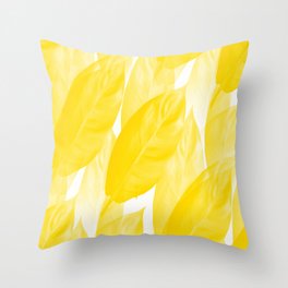 Beautiful Airy Yellow Leaves White Background #decor #society6 #buyart Throw Pillow