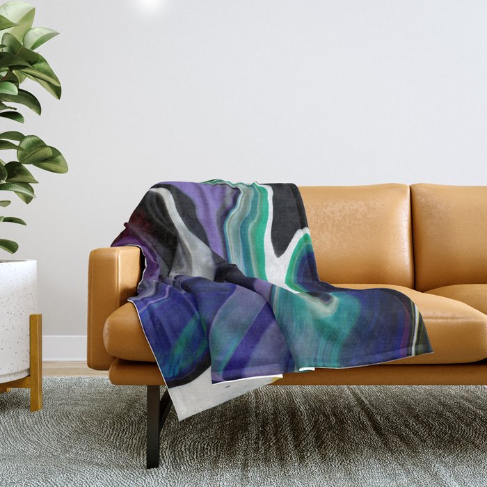 Fluid Abstract 6 Throw Blanket