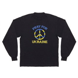 Pray For Ukraine Peace Sign Long Sleeve T-shirt