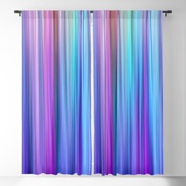 Abstract Purple and Teal Gradient Stripes Pattern Blackout Curtain