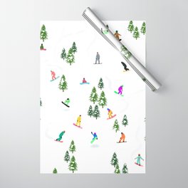 Freeride Snowboarders Illustration | Freeride Snowboarding Fun | Retro Snowboard Winter Ski Art Wrapping Paper