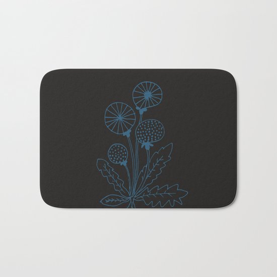 Dandelion black Bath Mat