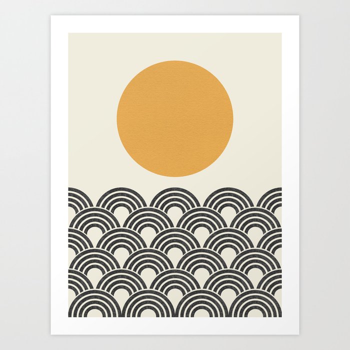 Sun & Wave - Oriental Pattern Art Print by MoonlightPrint | Society6