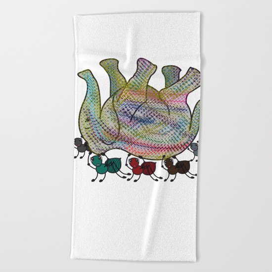 Elephant Vs Ant Beach Towel