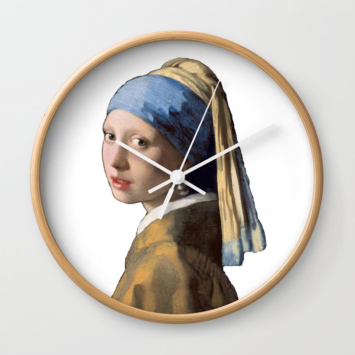 Johannes Vermeer Girl With A Pearl Earring 1665 T Shirt, Art Wall Clock