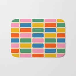 Color Grid Colorful Retro Modern Geometric Pattern in Rainbow Pop Colors Bath Mat