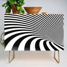 Infinite Black & White Spiral Credenza