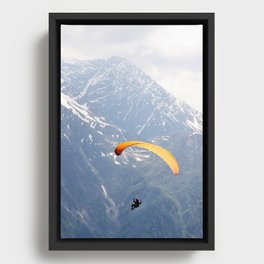 Parachute in Chamonix Framed Canvas