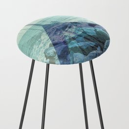 Ocean Beach Blue Pacific Waves Surf Boat Fishing Surfer Fisherman Abstract Northwest Oregon Counter Stool