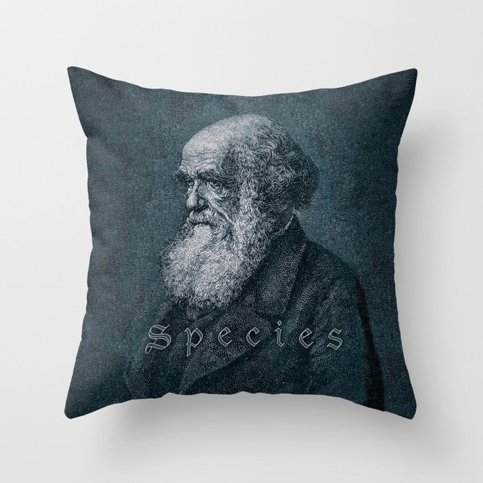 Species / Vintage portrait of Charles Darwin Throw Pillow
