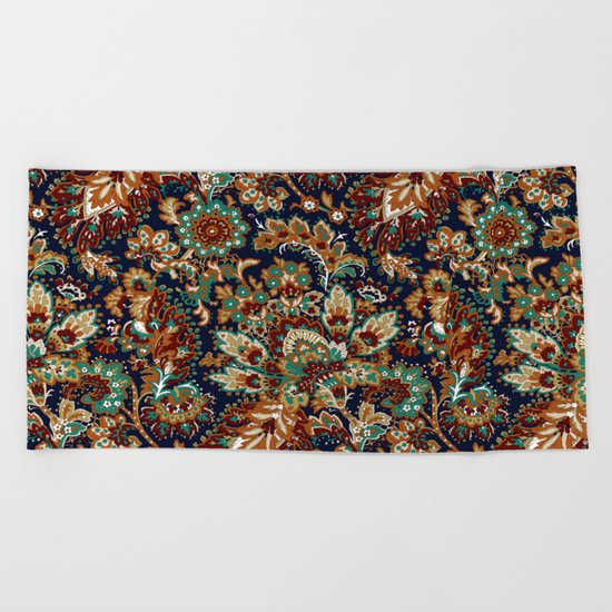 Fire Pattern Beach Towel
