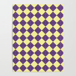 Nonbinary Pride Geometric Flag Checkerboard Pattern  Poster