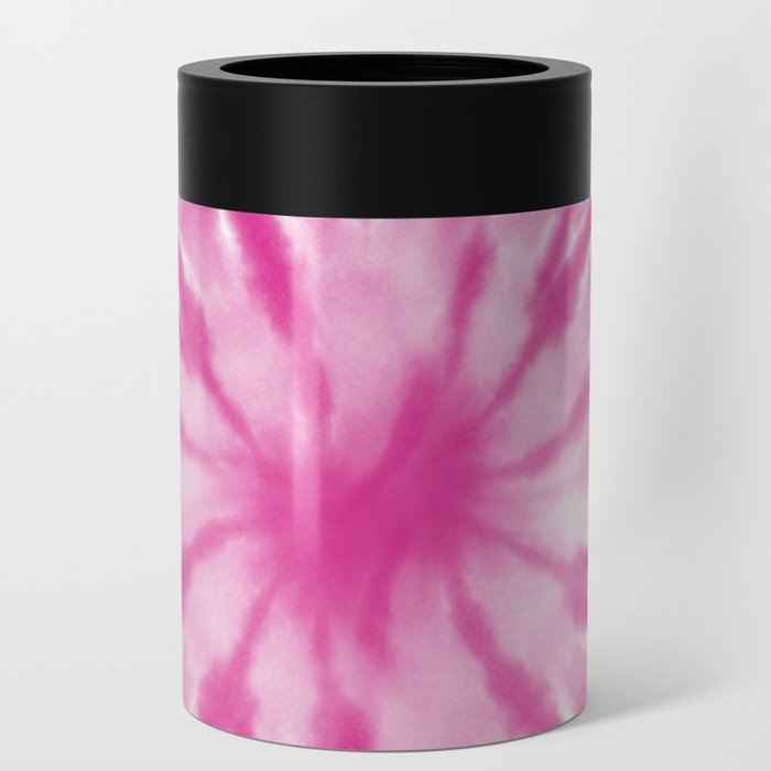 Pink and White Spider Tie Dye Can Cooler