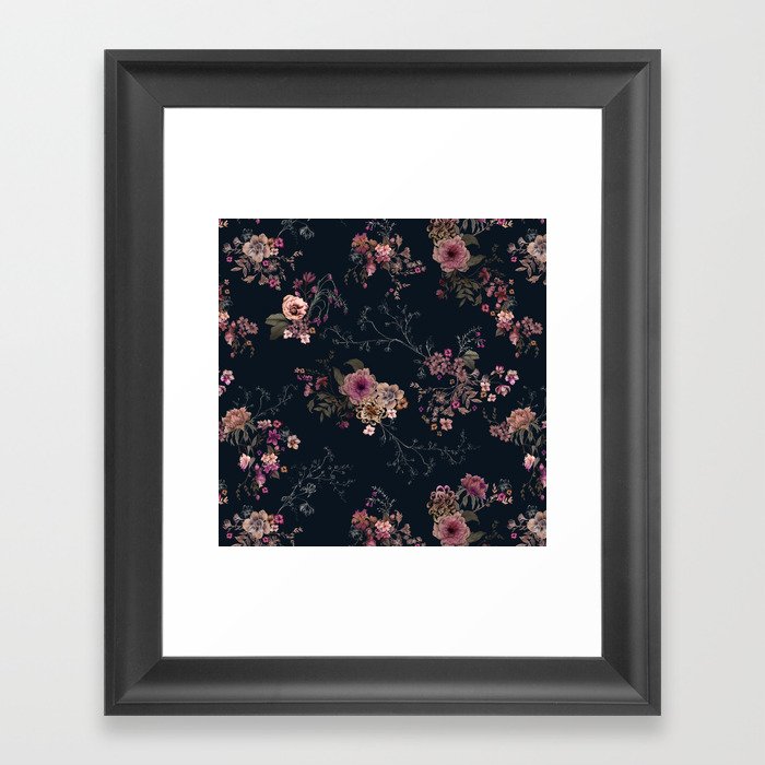 Japanese Boho Floral Framed Art Print