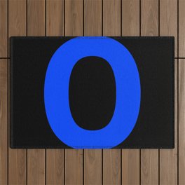 Letter O (Blue & Black) Outdoor Rug