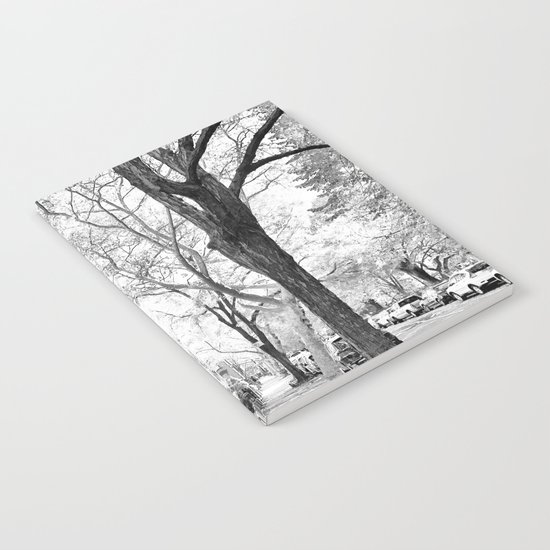 Cobble Hill Brooklyn Winter Black and White Brownstone Notebook
