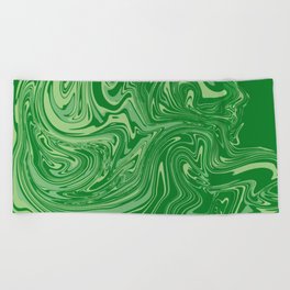 Green pastel abstract marble Beach Towel