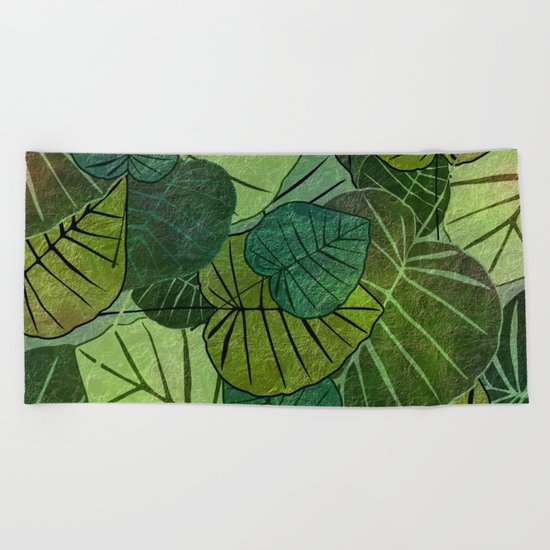 Leaf Pattern Beach Towel