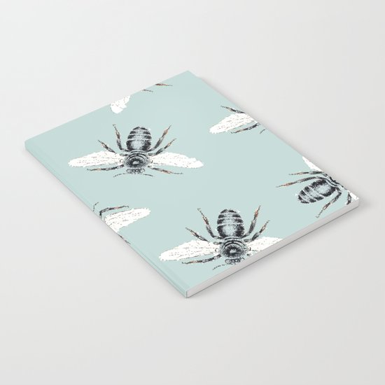 bees on blue Notebook