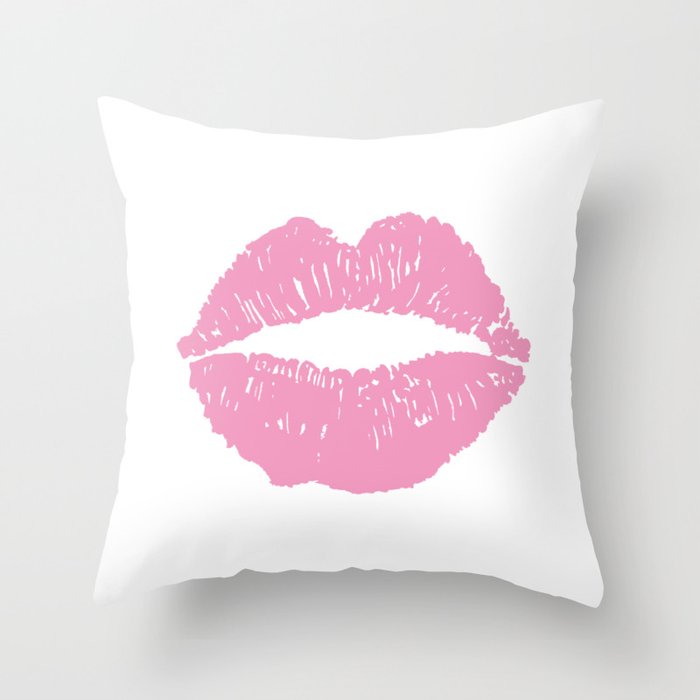 Light Pink Lips Throw Pillow