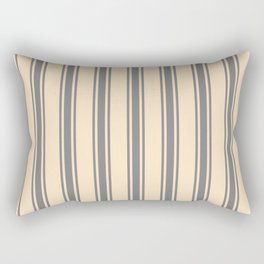 [ Thumbnail: Bisque and Gray Colored Lines Pattern Rectangular Pillow ]