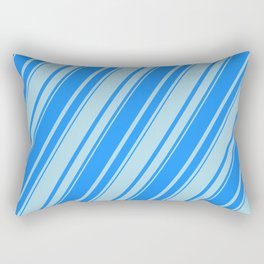 [ Thumbnail: Blue & Light Blue Colored Lines/Stripes Pattern Rectangular Pillow ]