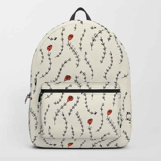 Red Roses Pattern Backpack