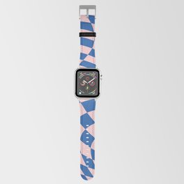 Blue and pink swirl checker 02 Apple Watch Band