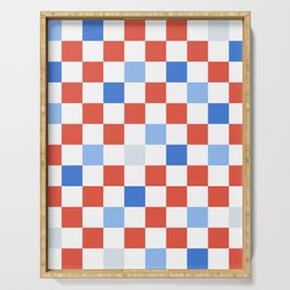 Summer Checkered (Red / White / Blue) Serving Tray