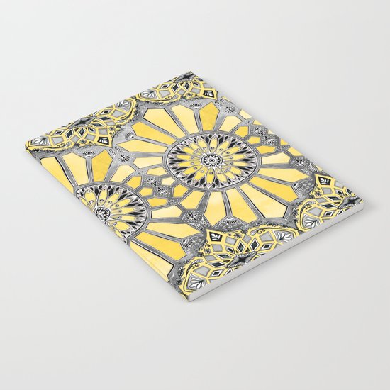 Sunny Yellow Radiant Watercolor Pattern Notebook