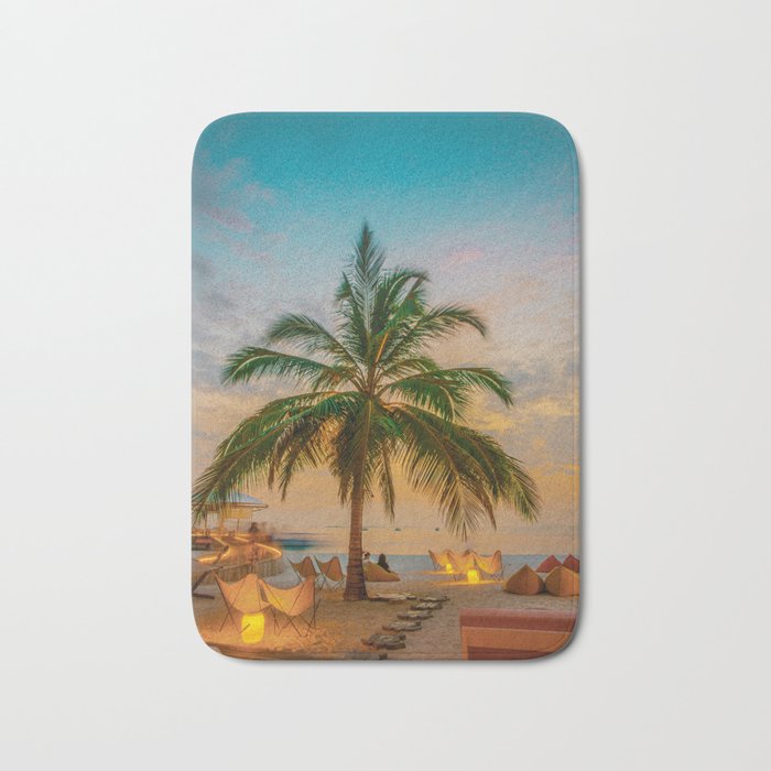 Sunset Palm Trees Bath Mat