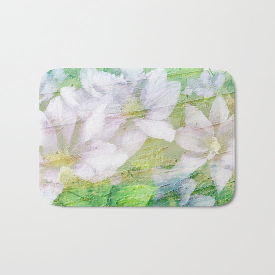 Vintage Soft Pastel Floral Bath Mat