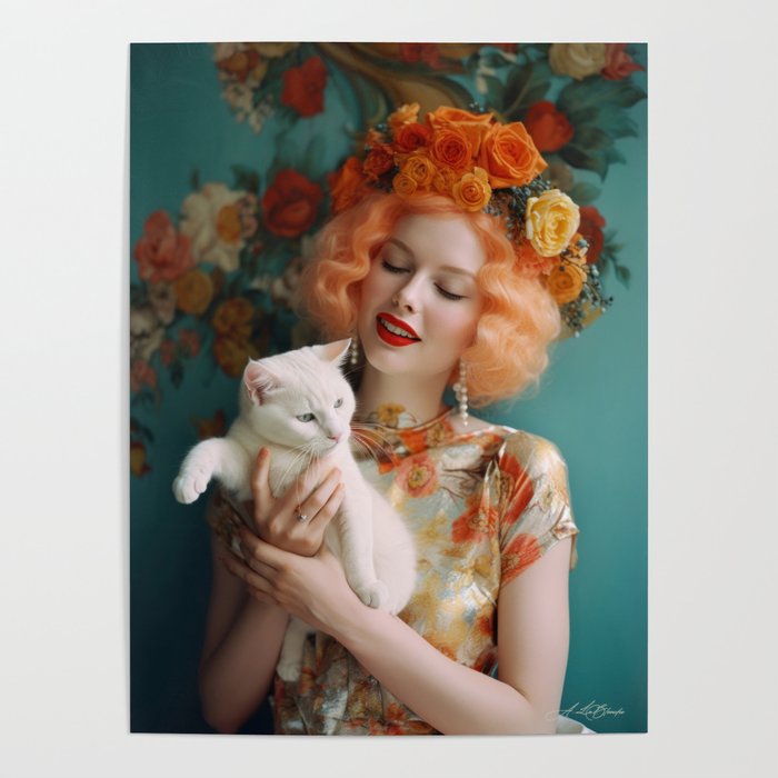 Le Blanche 43 Beauty and Cat Poster
