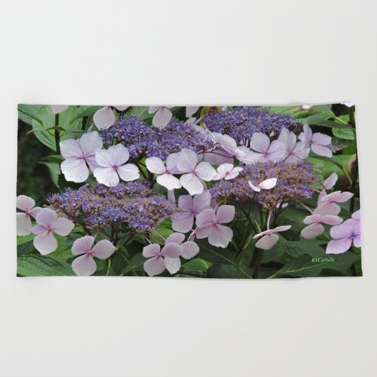 Hydrangea Violet Hues Beach Towel