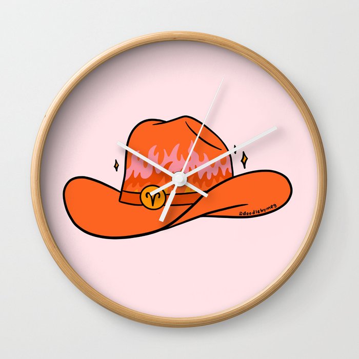 Aries Cowboy Hat Wall Clock